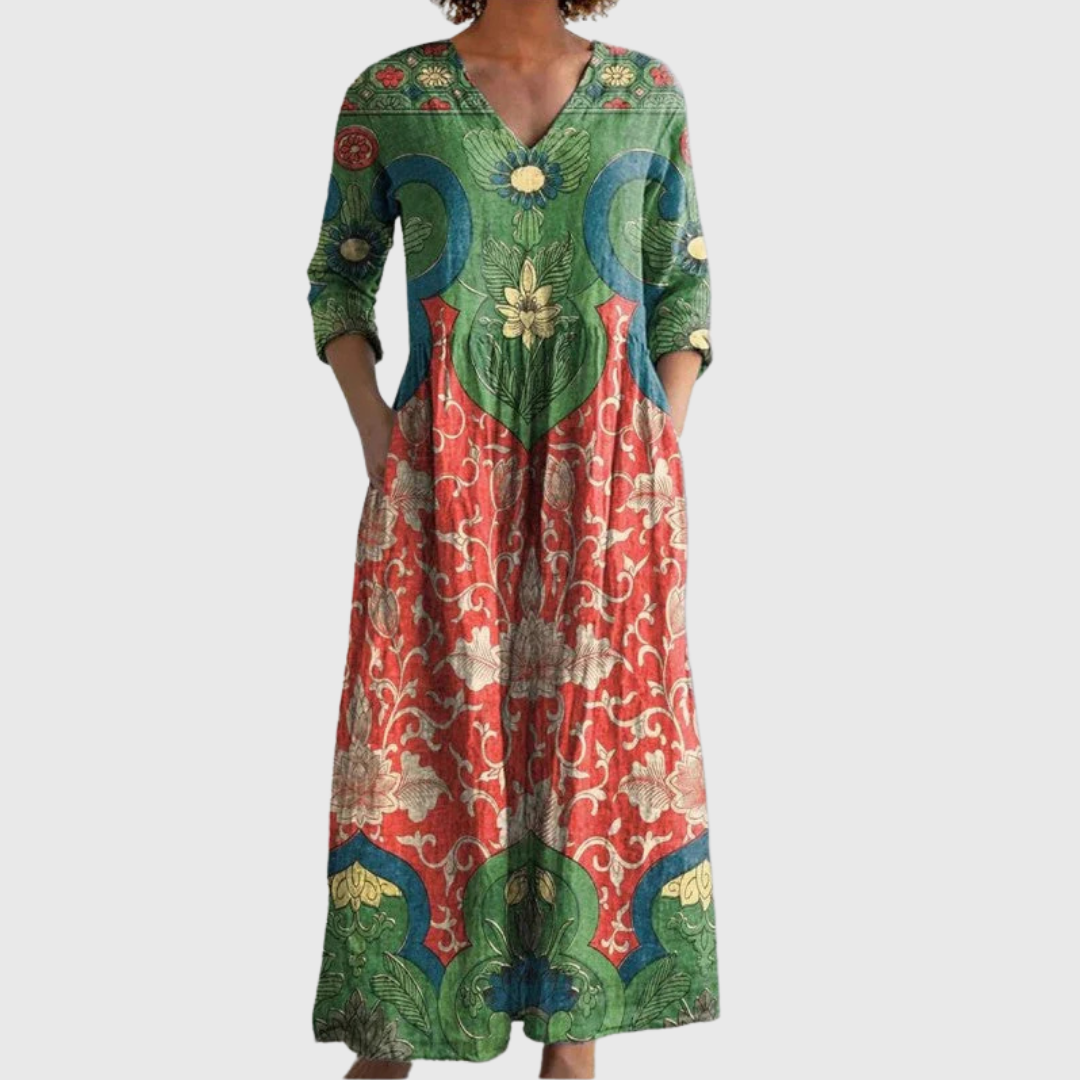 Tara | Vestido Elegante Floral Vintage