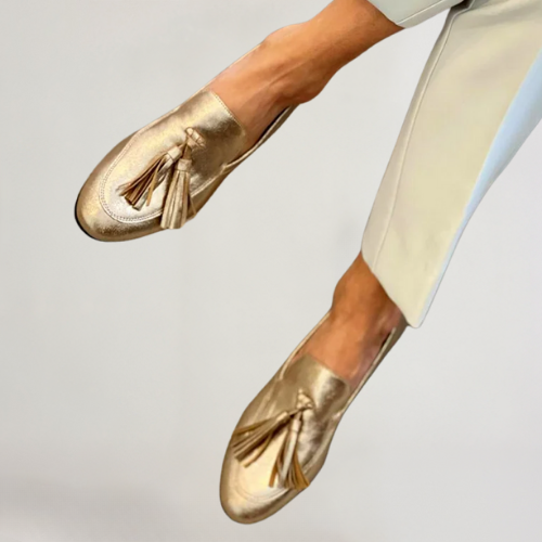 Chloé™ | Mocasines Dorados para Mujer