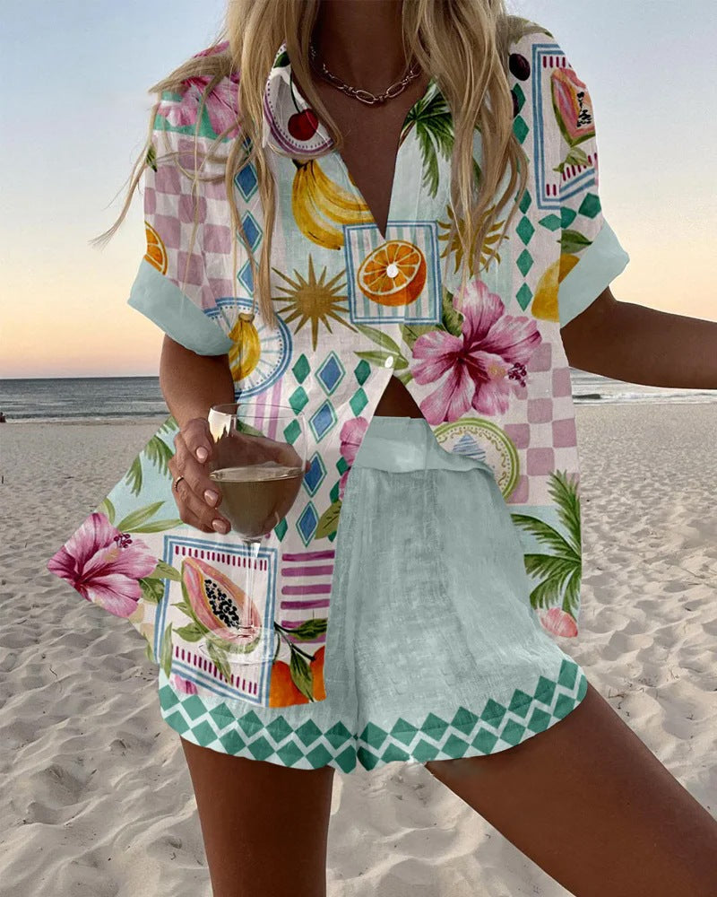 Maevin™ | Conjunto corto con estampado de frutas