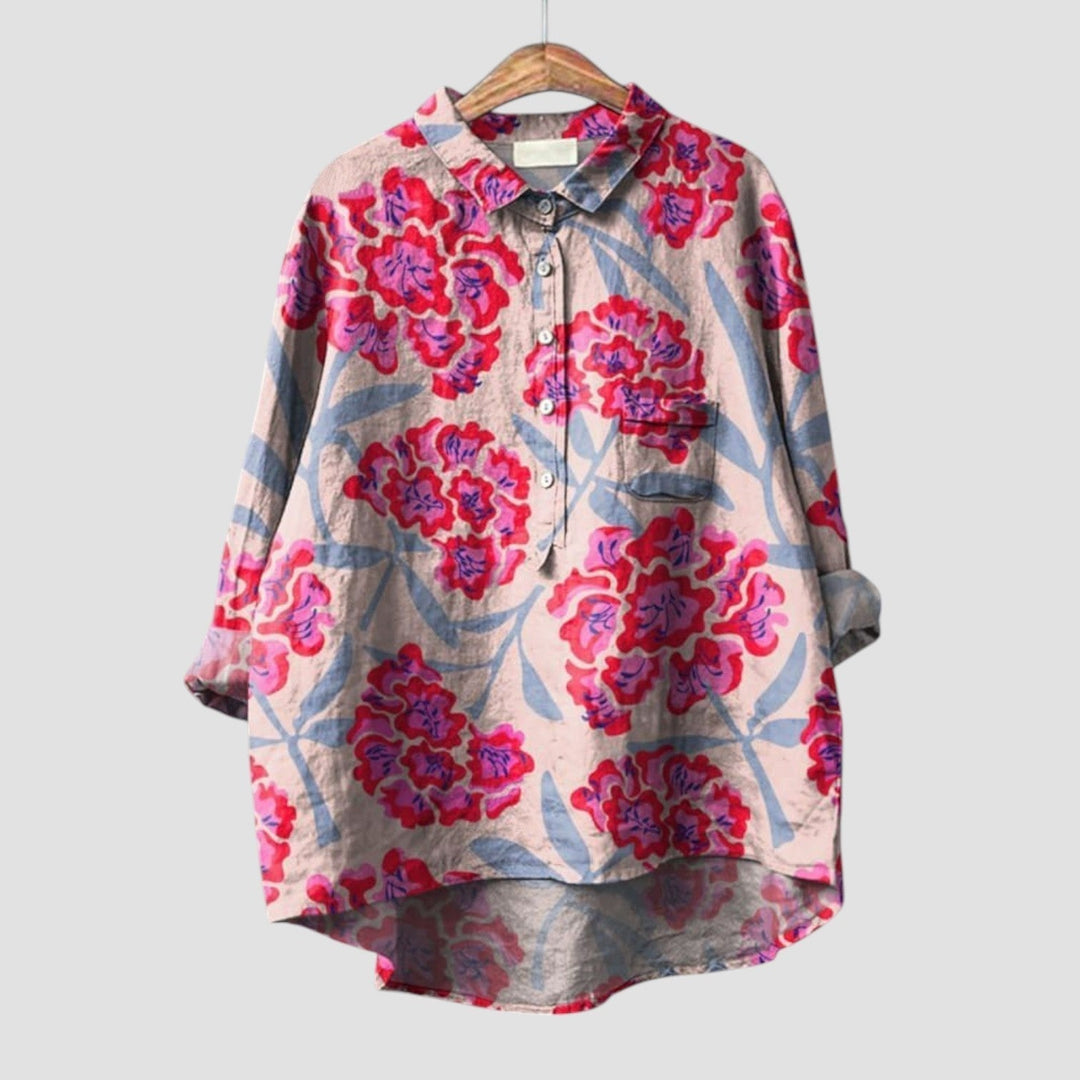 Renata | Camisa floral oversize para mujer con estilo audaz y comodidad fluida