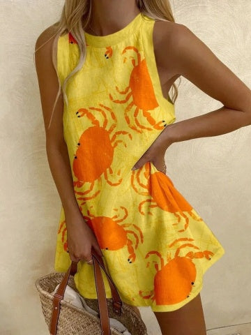 Orvienne™ | Mini vestido con estampado de cangrejo