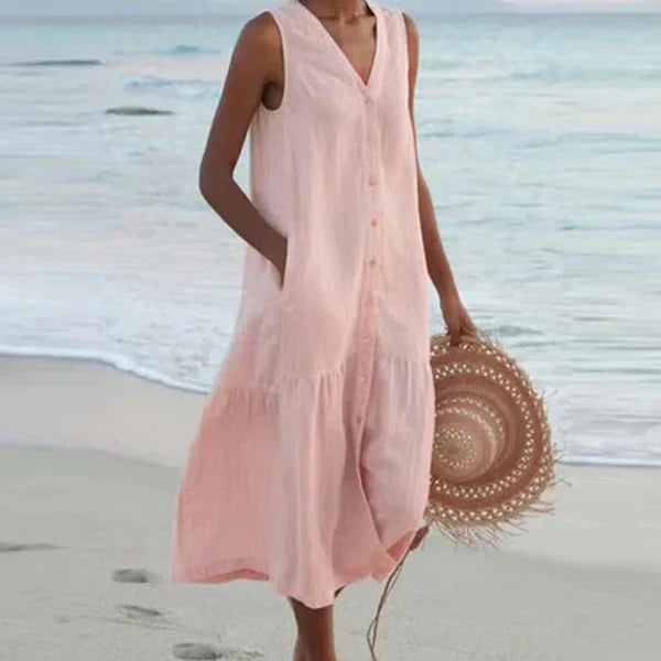 Naya™ - Vestido Camisón Elegante Sin Mangas con Escote en V