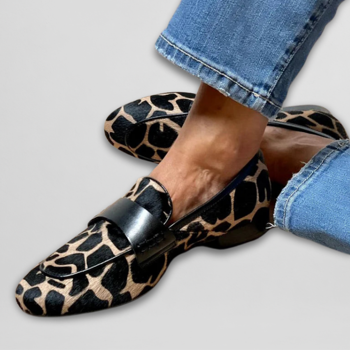Élise | Mocasines con estampado animal chic