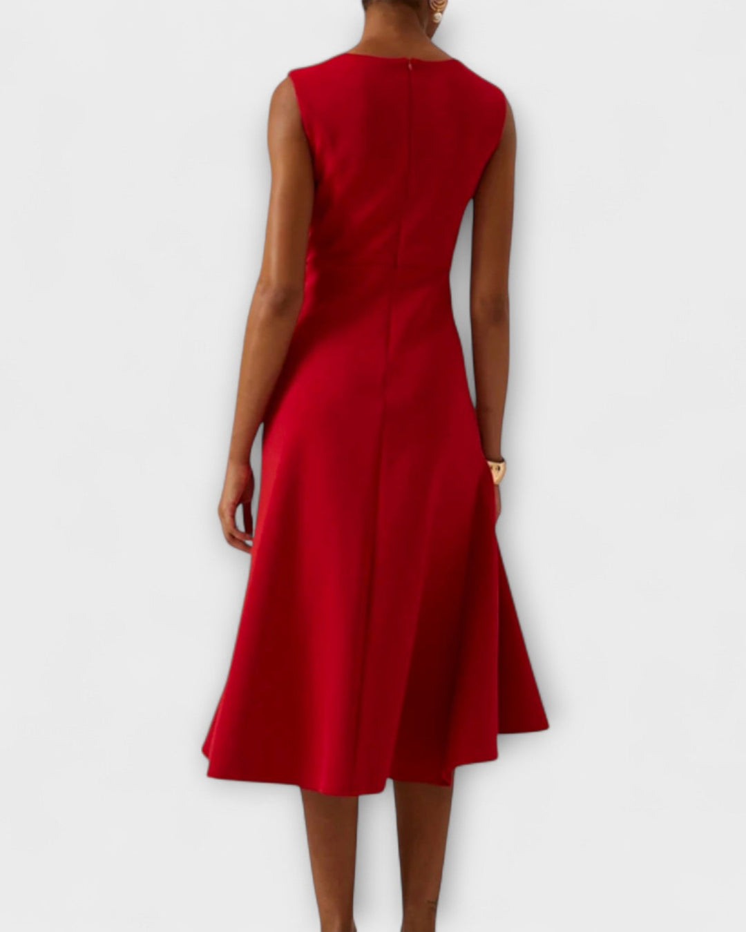 Vestido acampanado con drapeado
