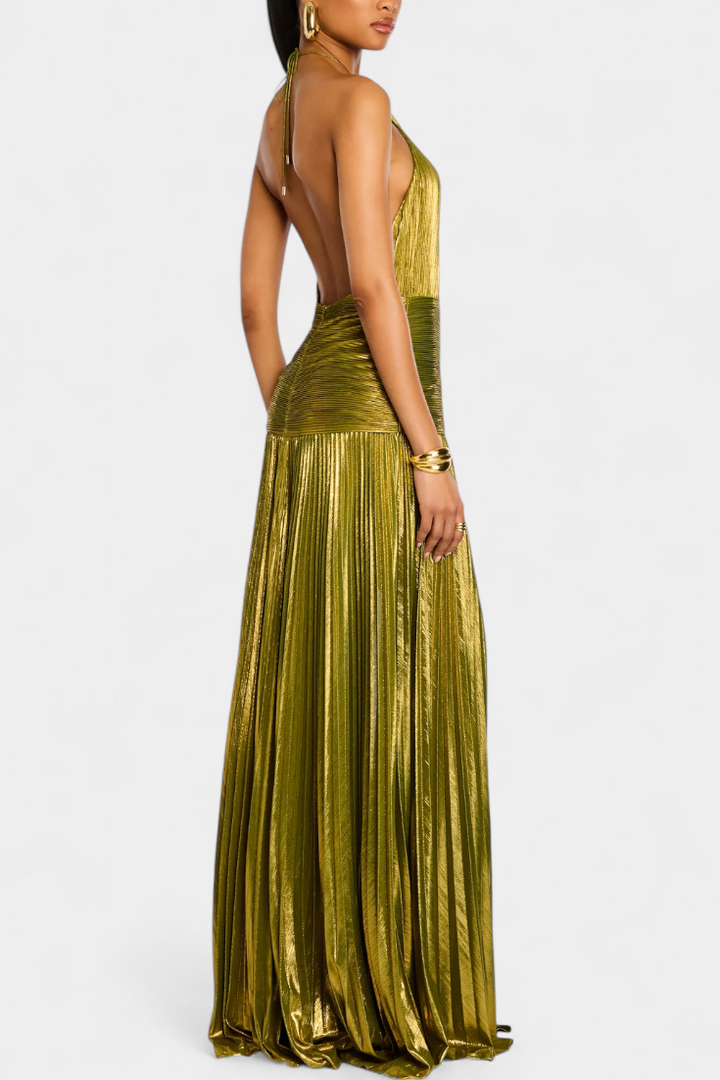 Lorette | Vestido metálico con espalda descubierta