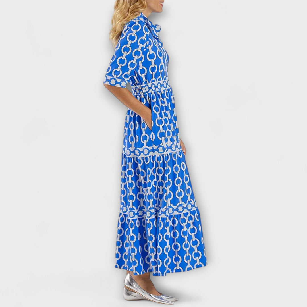 Shea | Vestido Midi con Estampado de Cadena