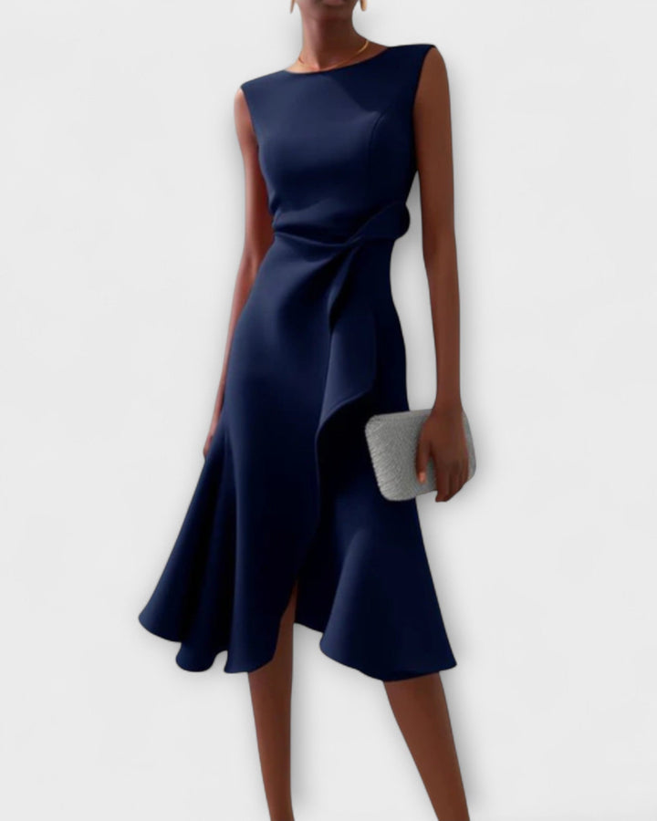 Vestido acampanado con drapeado