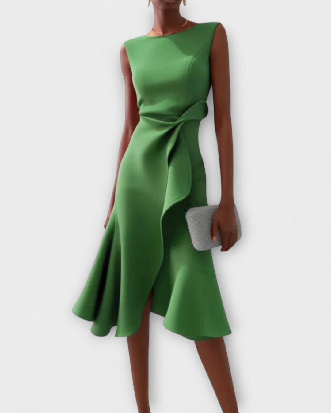 Vestido acampanado con drapeado
