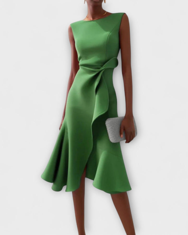 Vestido acampanado con drapeado