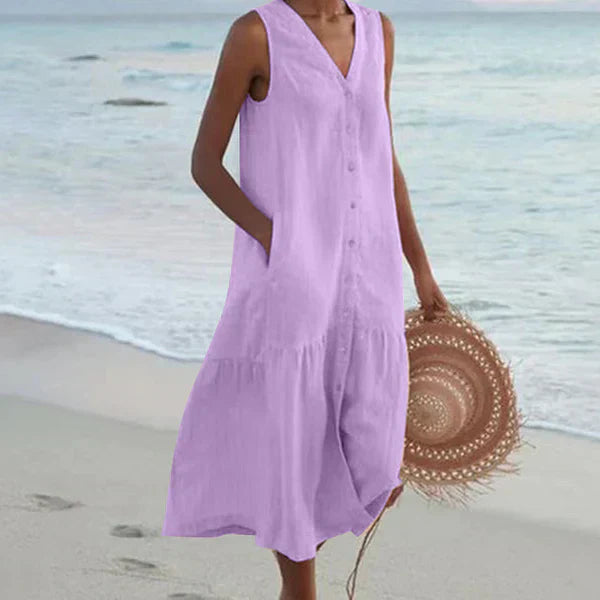 Naya™ - Vestido Camisón Elegante Sin Mangas con Escote en V