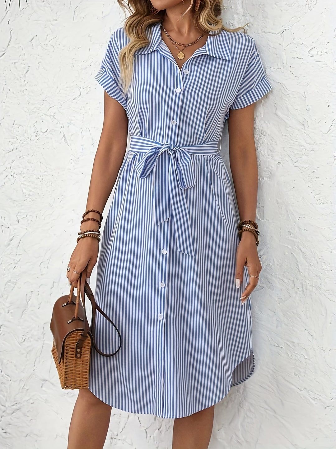 Delphine | Vestido Elegante a Rayas