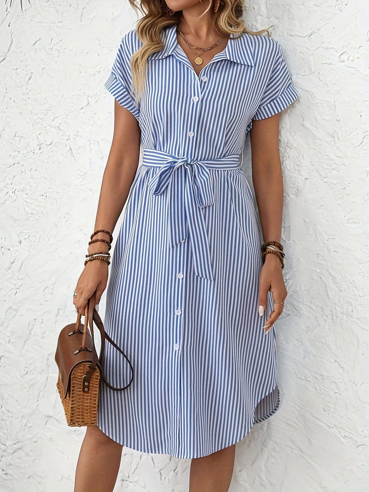 Delphine | Vestido Elegante a Rayas