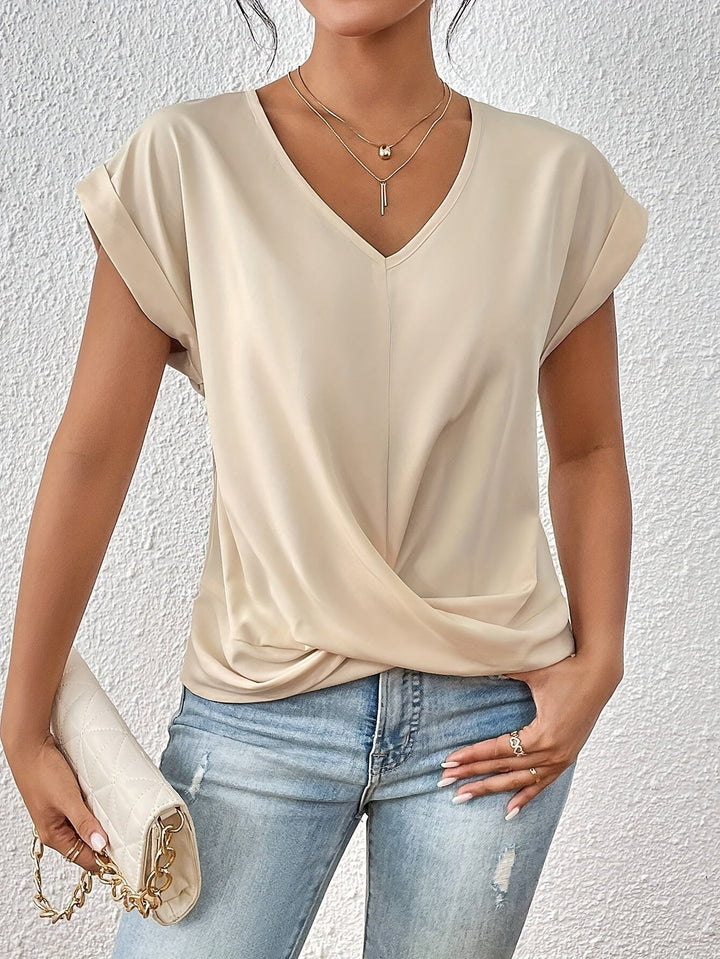 Maia | Top de Cuello en V con Nudo Trenzado