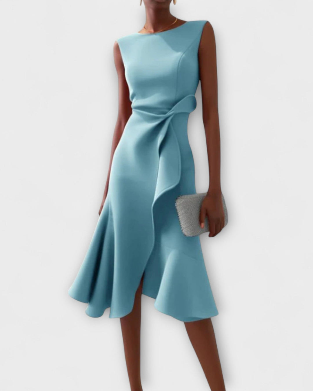 Vestido acampanado con drapeado