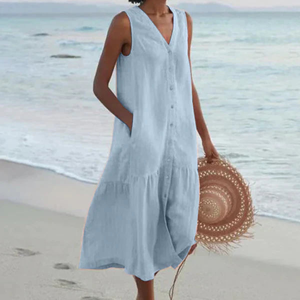 Naya™ - Vestido Camisón Elegante Sin Mangas con Escote en V