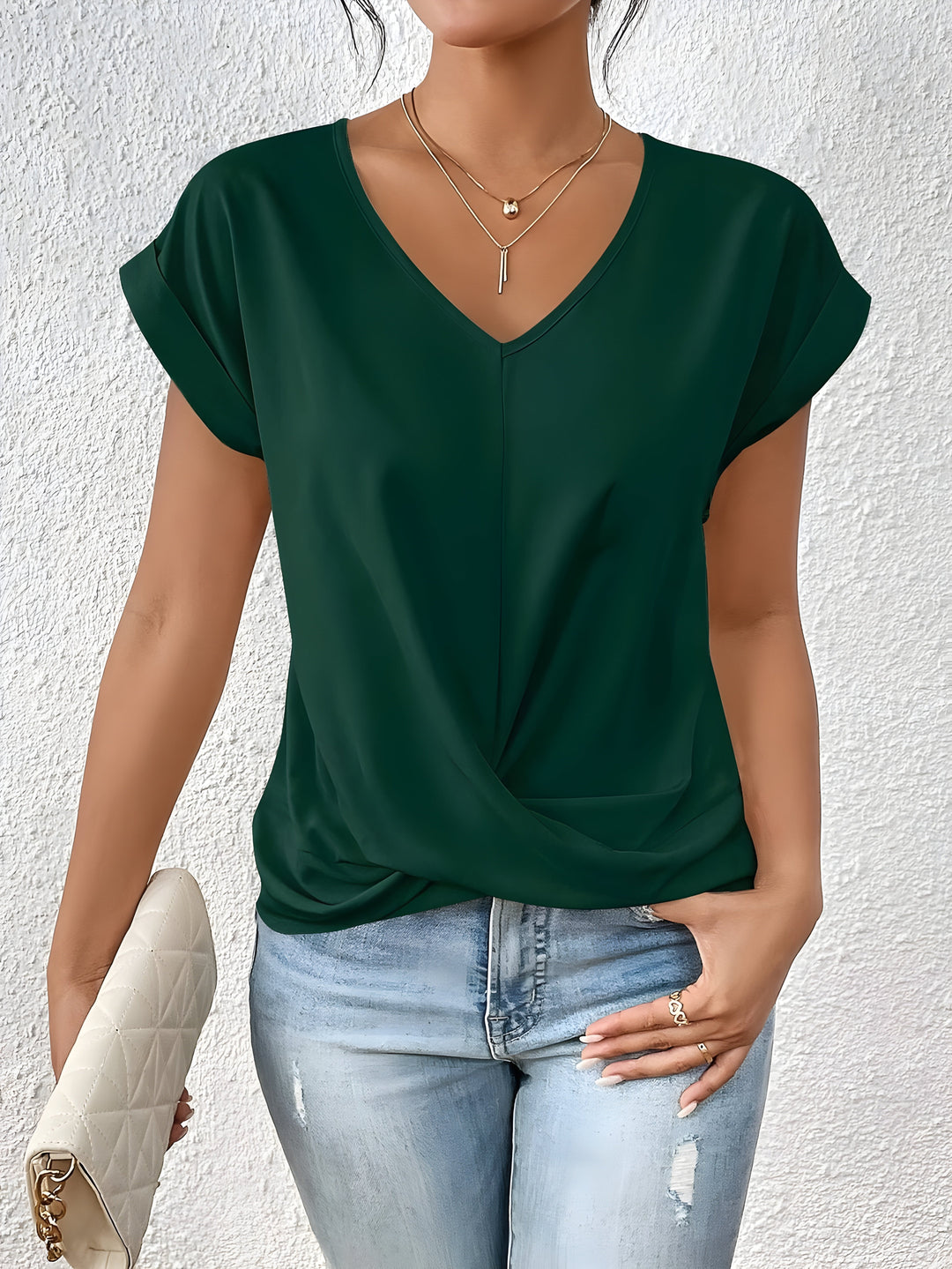 Maia | Top de Cuello en V con Nudo Trenzado