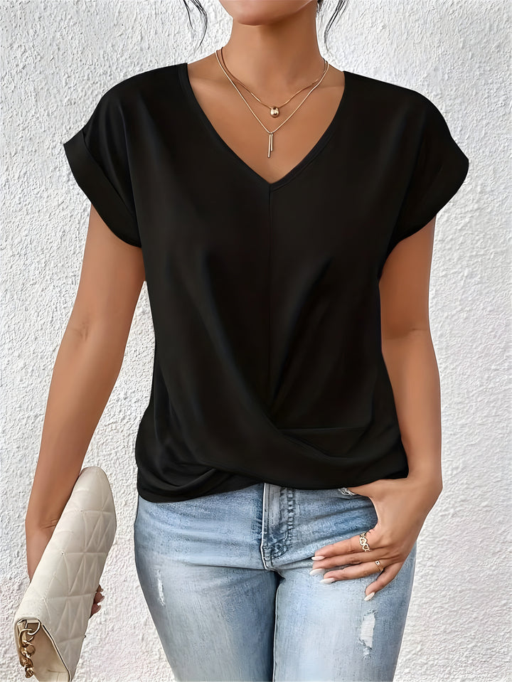 Maia | Top de Cuello en V con Nudo Trenzado