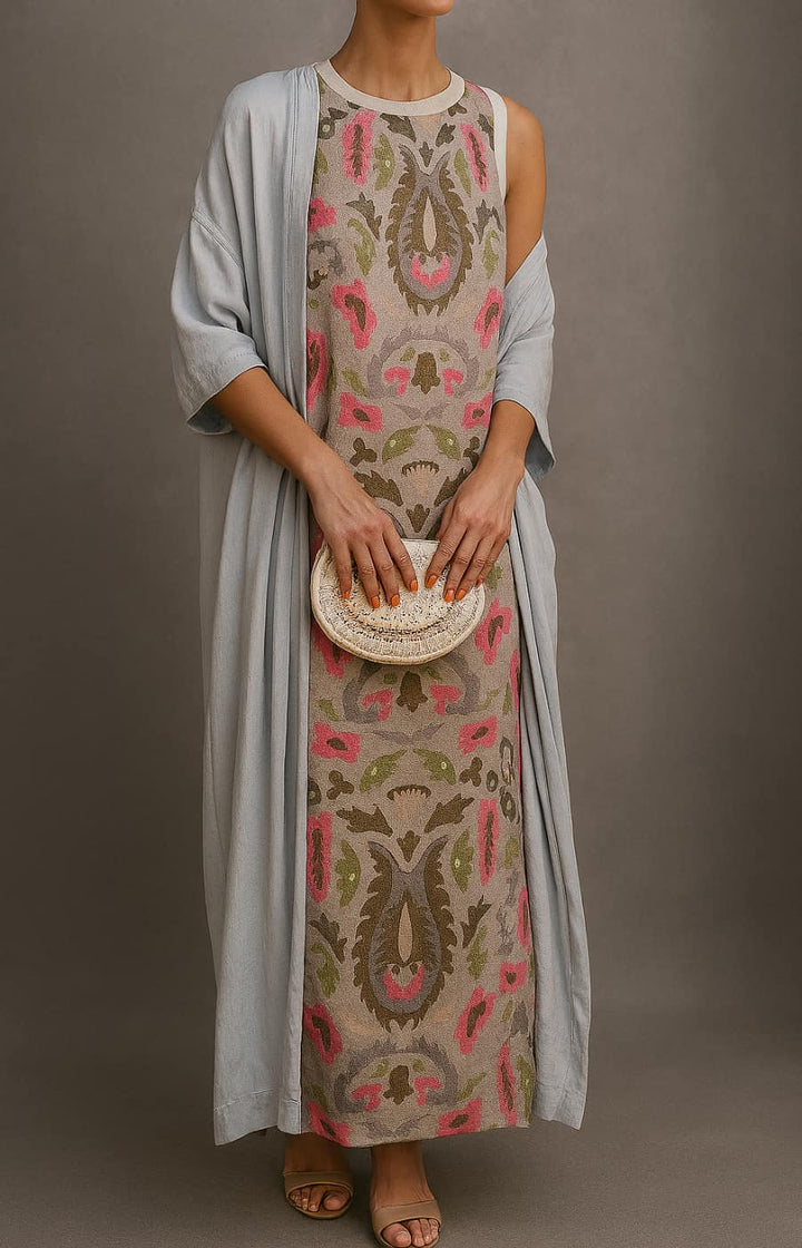 RAFFAELLA | Vestido Largo Elegante con Chal Coordinado y Línea Refinada para Eventos Especiales