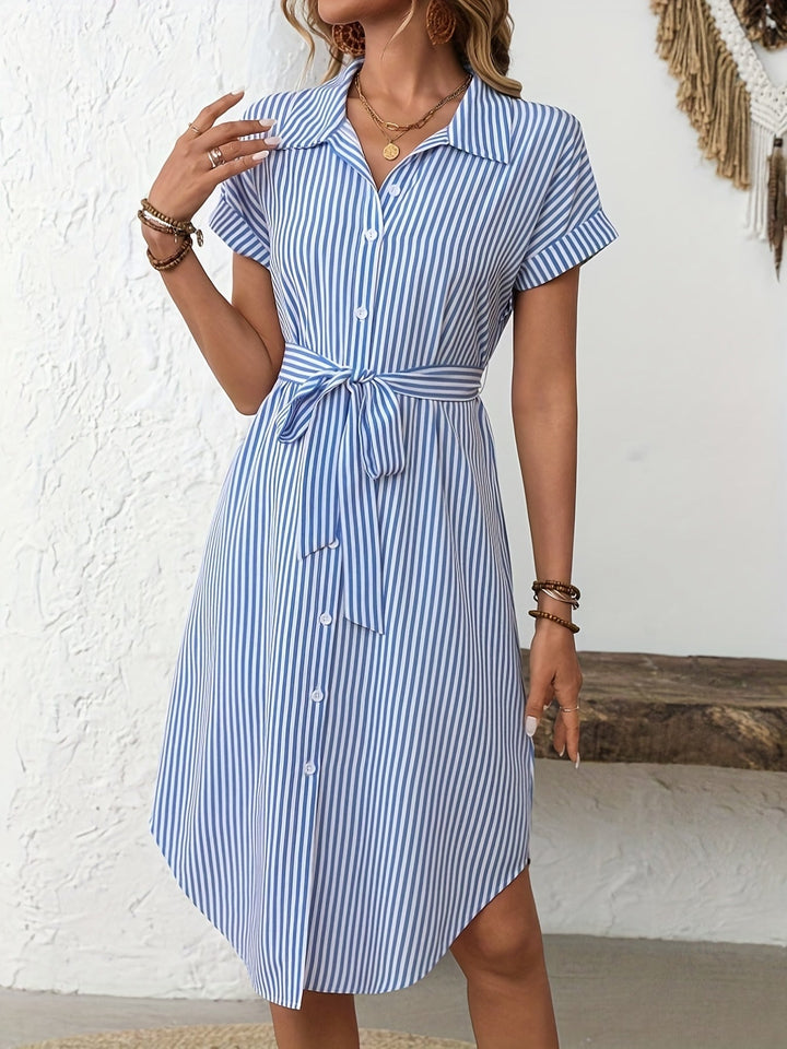 Delphine | Vestido Elegante a Rayas