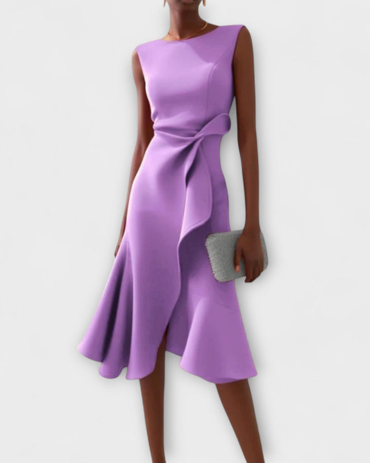 Vestido acampanado con drapeado