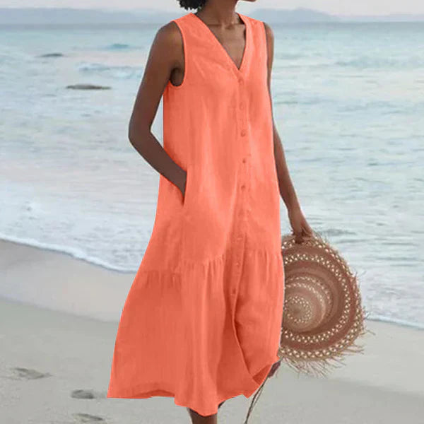 Naya™ - Vestido Camisón Elegante Sin Mangas con Escote en V