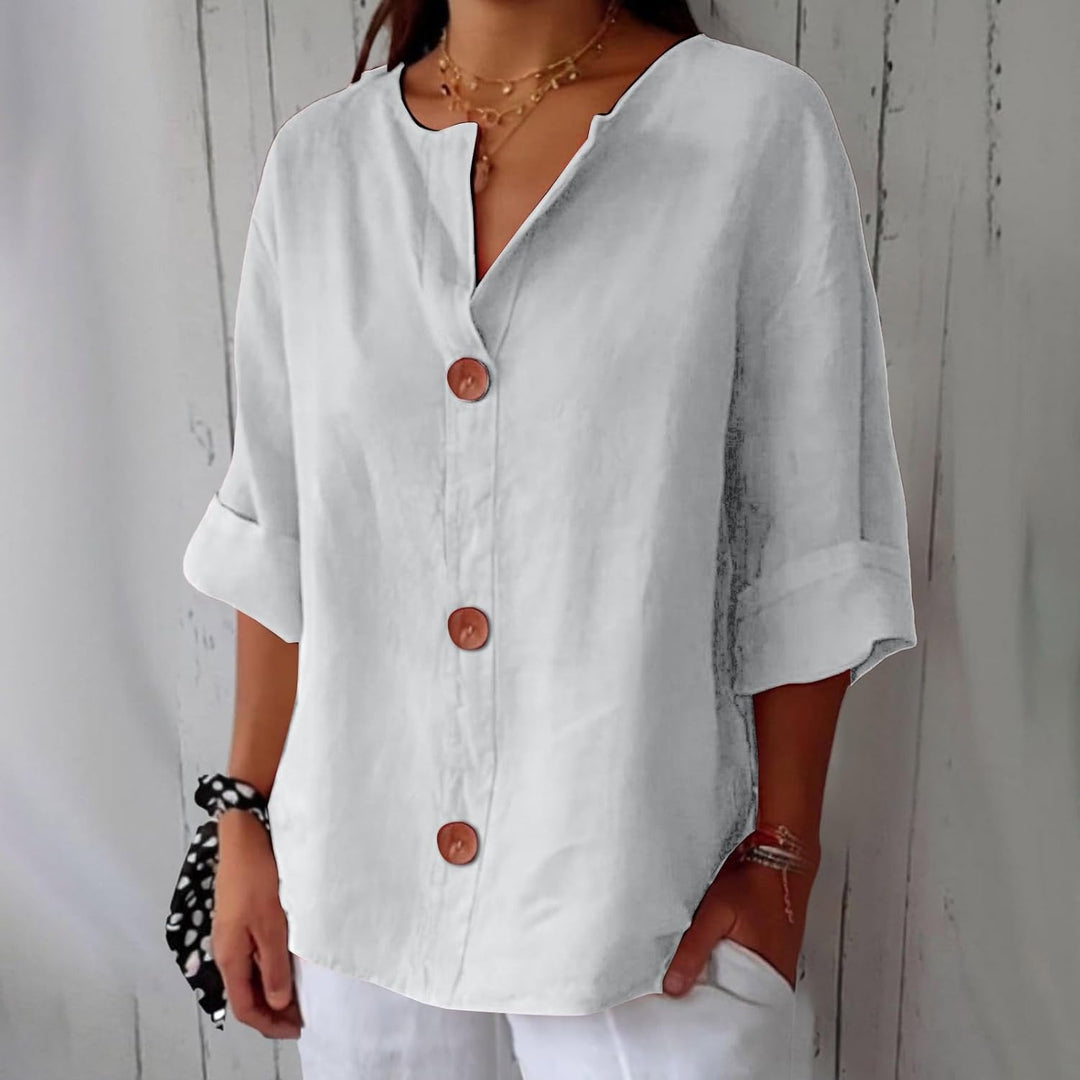 Noora™ | Blusa de Lino Relajada