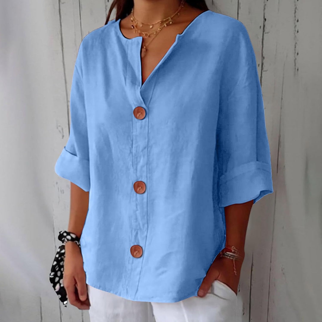 Noora™ | Blusa de Lino Relajada