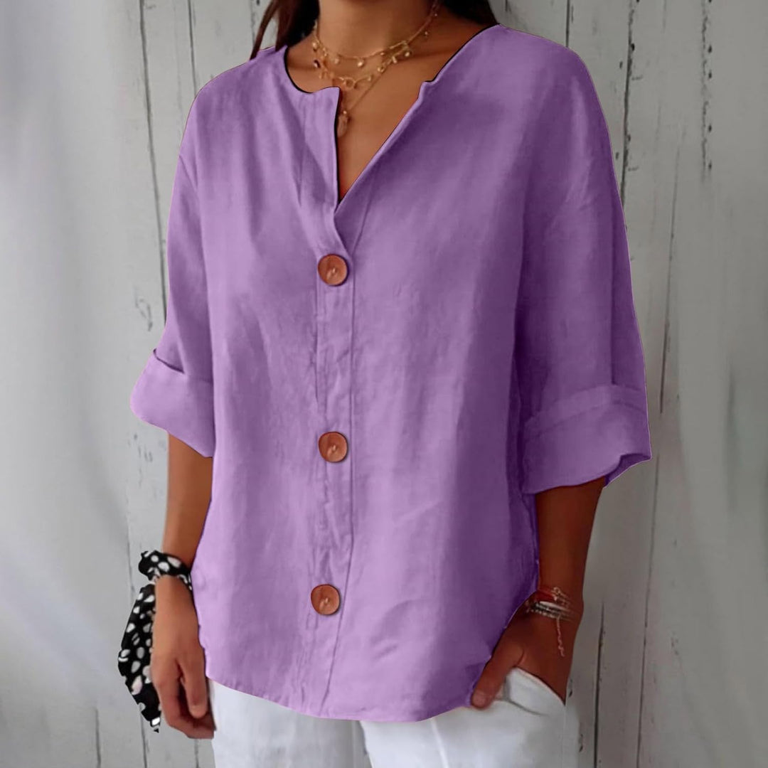Noora™ | Blusa de Lino Relajada