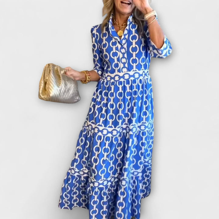 Shea | Vestido Midi con Estampado de Cadena