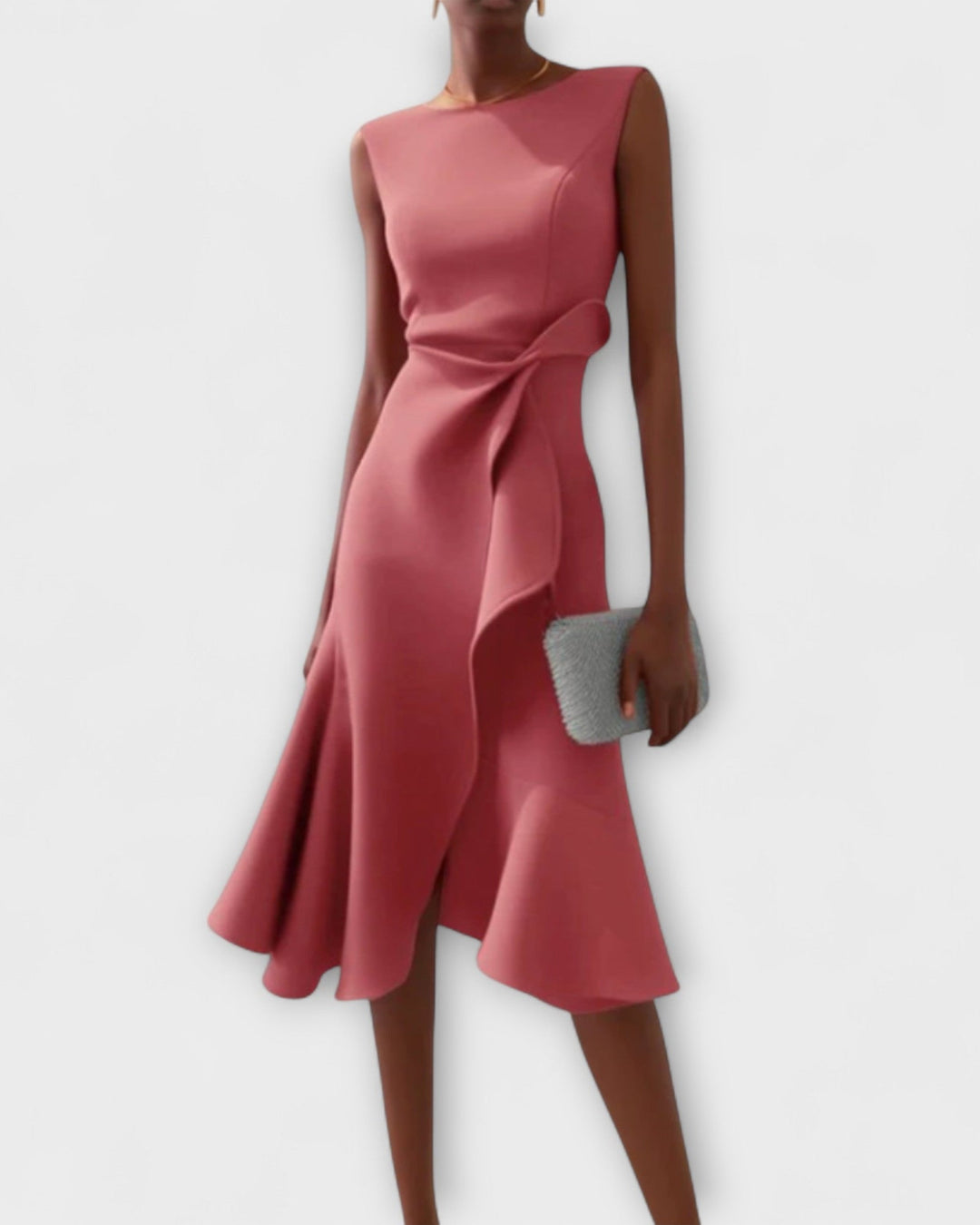 Vestido acampanado con drapeado