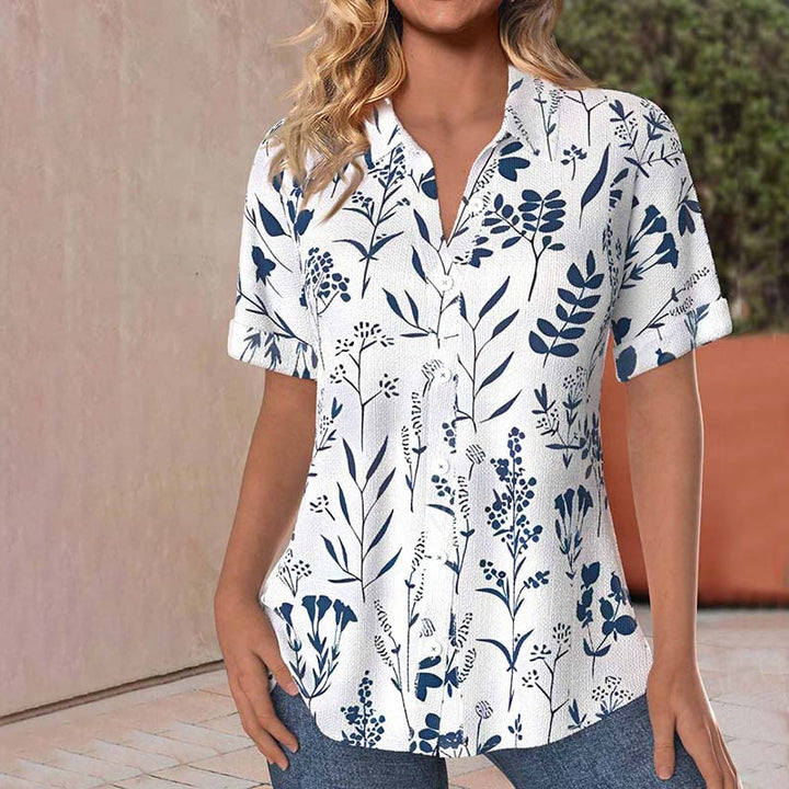 Ginette | Blusa Casual con Estampado de Hojas