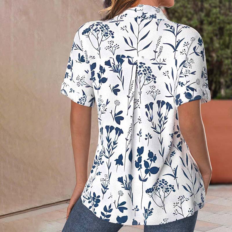 Ginette | Blusa Casual con Estampado de Hojas