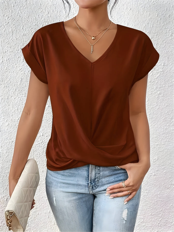Maia | Top de Cuello en V con Nudo Trenzado