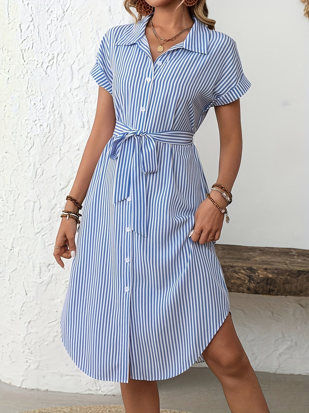 Delphine | Vestido Elegante a Rayas
