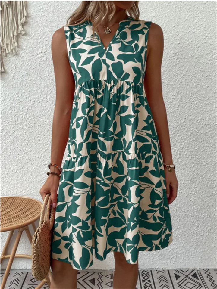 Angele | Vestido de Verano con Estampado de Hojas