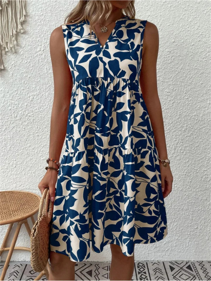 Angele | Vestido de Verano con Estampado de Hojas
