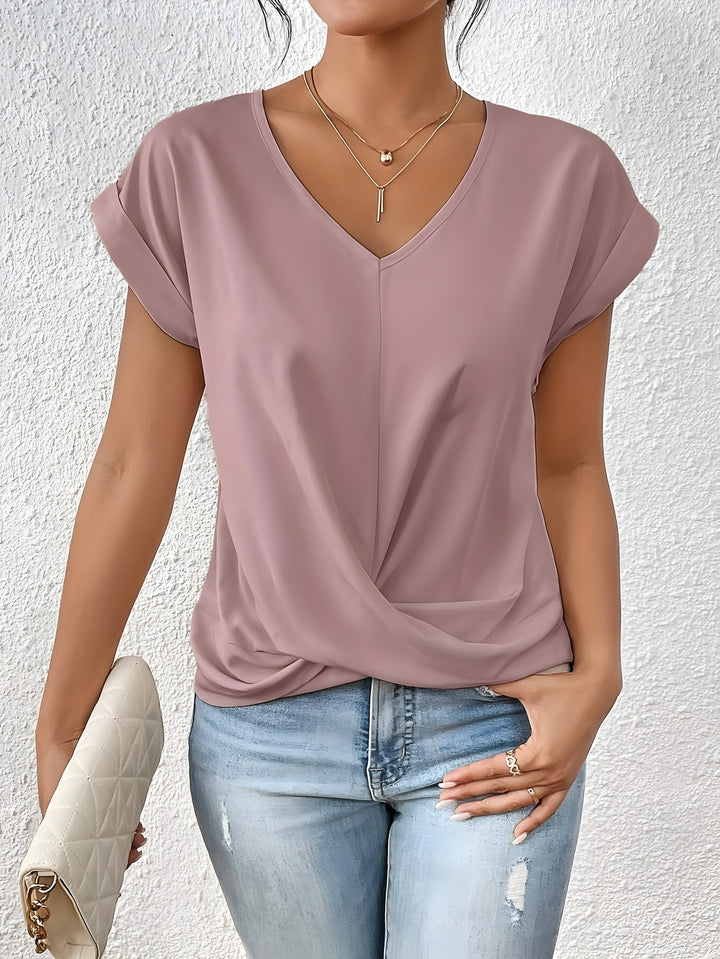Maia | Top de Cuello en V con Nudo Trenzado