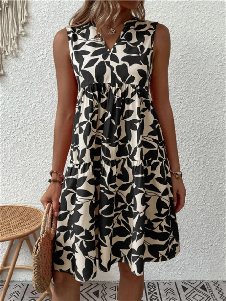 Angele | Vestido de Verano con Estampado de Hojas