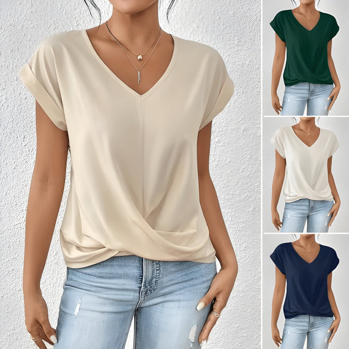 Maia | Top de Cuello en V con Nudo Trenzado
