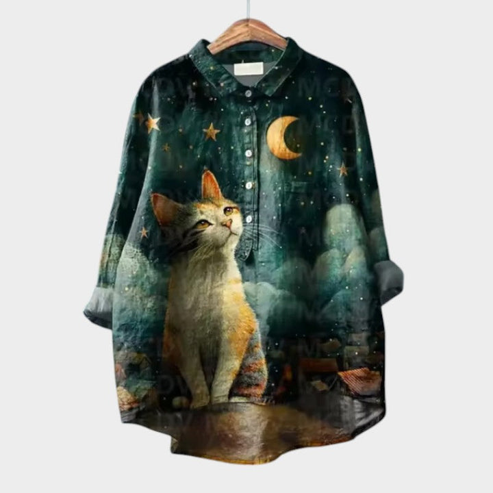 VIVIANA | Blusa Oversize con Gatos Acuarela y Comodidad Alegre para Cada Momento