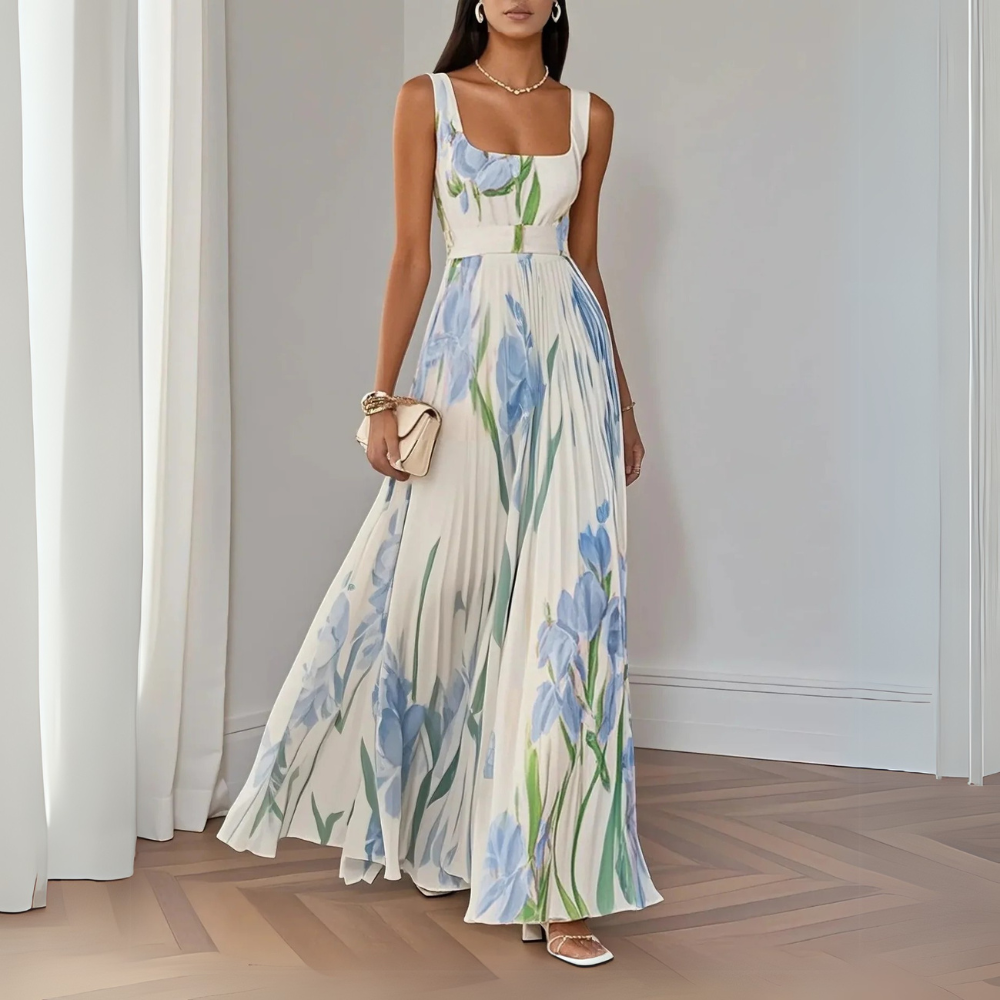 Revina | Vestido Largo Floral Elegante