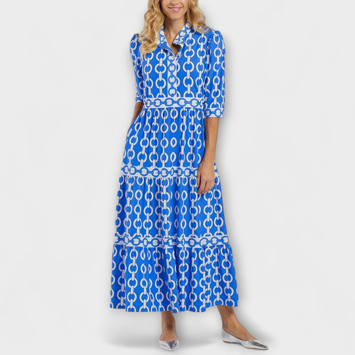 Shea | Vestido Midi con Estampado de Cadena