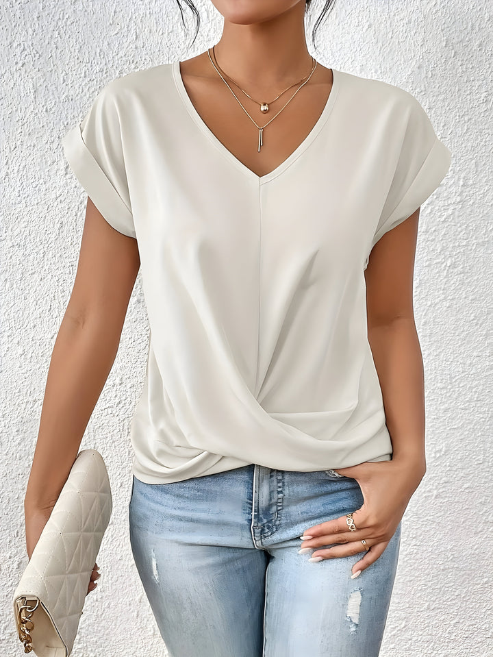 Maia | Top de Cuello en V con Nudo Trenzado
