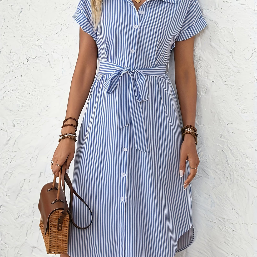 Delphine | Vestido Elegante a Rayas