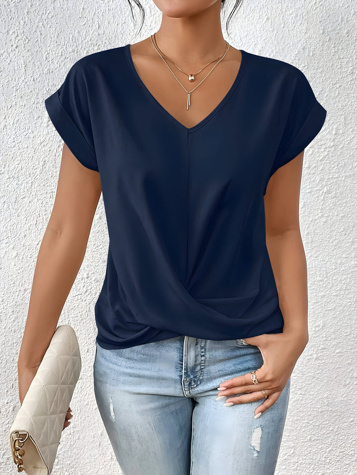 Maia | Top de Cuello en V con Nudo Trenzado