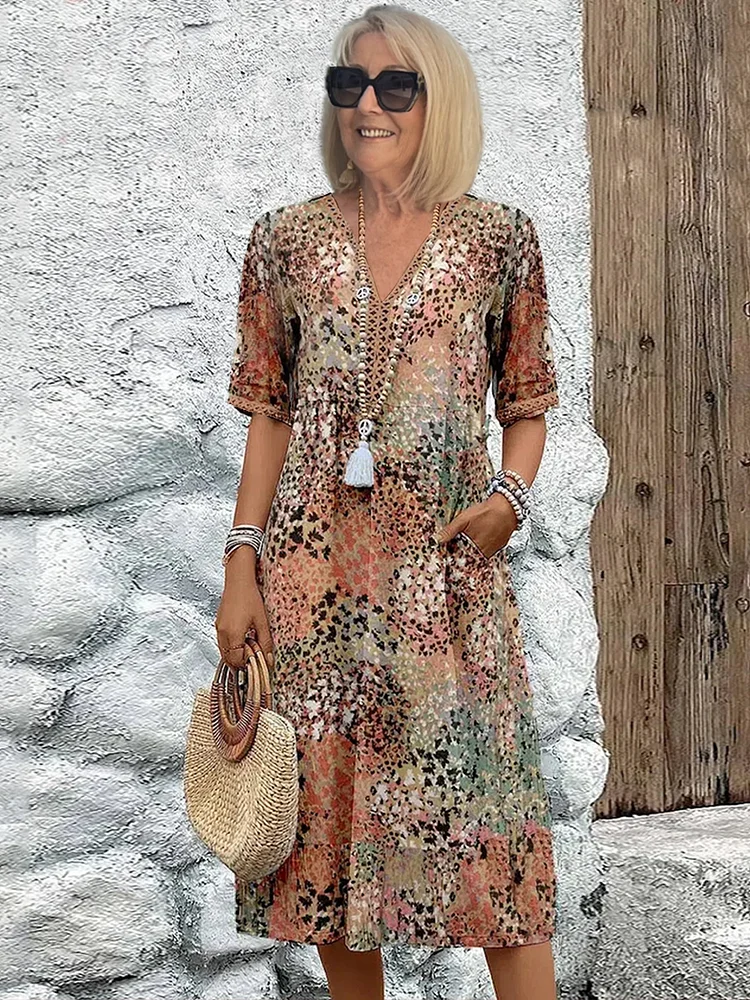 Paulette™ | Vestido midi vibrante