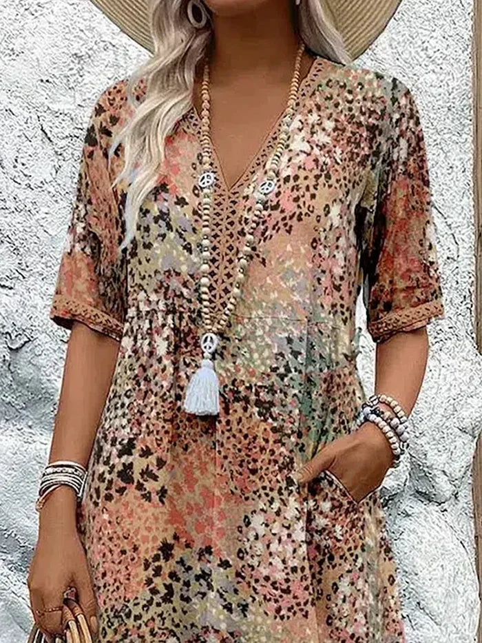 Paulette™ | Vestido midi vibrante