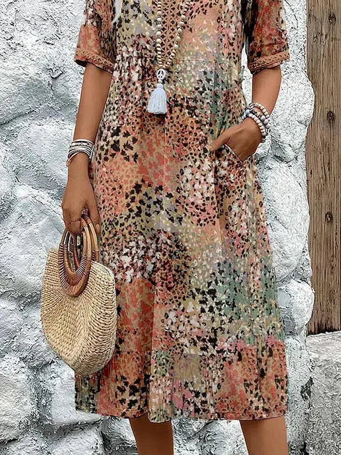 Paulette™ | Vestido midi vibrante