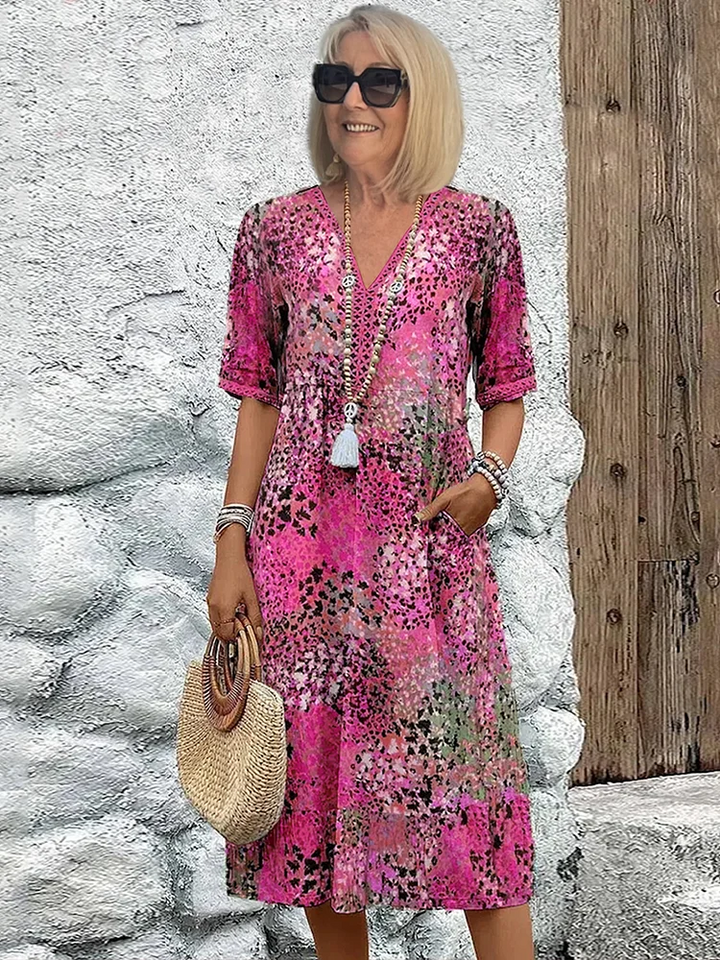 Paulette™ | Vestido midi vibrante
