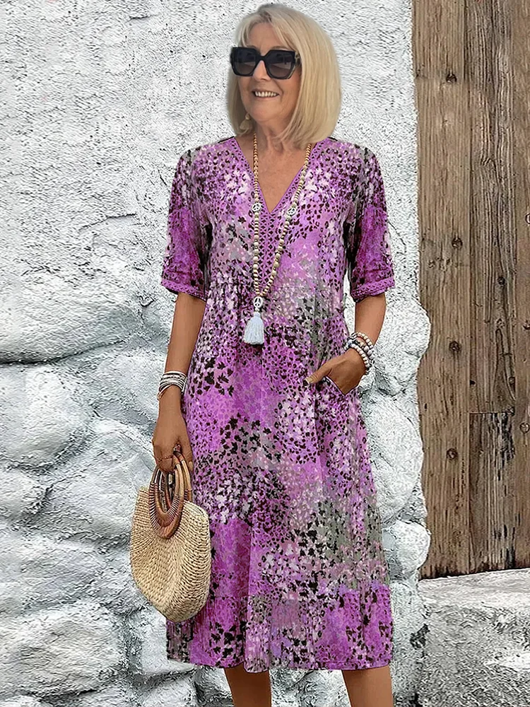 Paulette™ | Vestido midi vibrante
